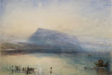  Sunrise Painting - The Blue Rigi Lake of Lucerne Sunrise Romantic Turner